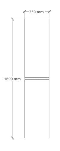 Procasa Klaire colonne avec 2 portes - réversible 350 x 350 x 1690 - soft