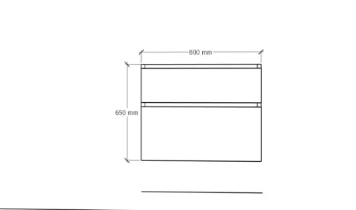 Procasa Klaire 65 - sous meuble lavabo avec 2 tirroirs 800 x 435 x 650 mm - découpe central  - walnut
