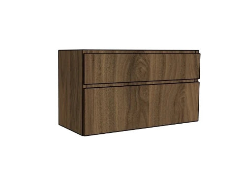 Procasa Klaire 65 - sous meuble lavabo avec 2 tirroirs 1200 x 435 x 650 mm - découpe droite - walnut