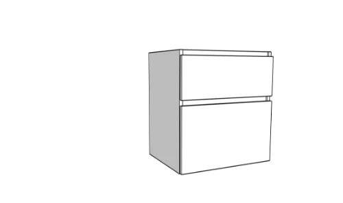 Procasa Klaire 65 - sous meuble lavabo avec 2 tirroirs 600 x 435 x 650 mm - découpe central  - blanc