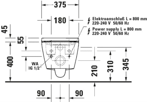 Duravit SensoWash D-Neo WC douche Compact, , Blanc, Suspendu