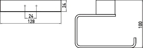 EMCO Loft, toiletrolhouder zonder klep, zwart