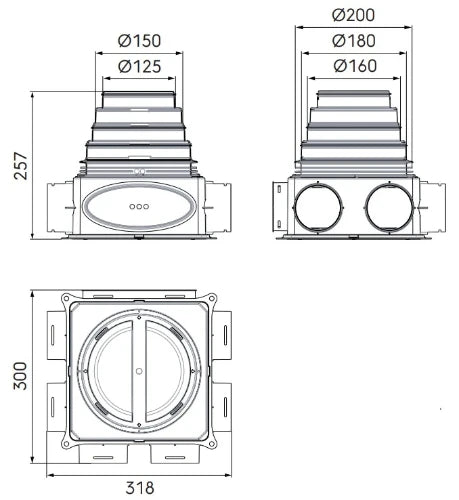 Ubbink Air Excellent DBOX206 V180 6 connections 125-200 mm