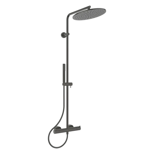 Ideal Standard Ceratherm T125 système de douche avec Ceratherm T125 - IdealRain douchette en stick avec 1 fonction - 8 l/min - douche de tête 300 mm - 12 l/min et IdealFlex 1750 mm. - Brushed Gun Metal