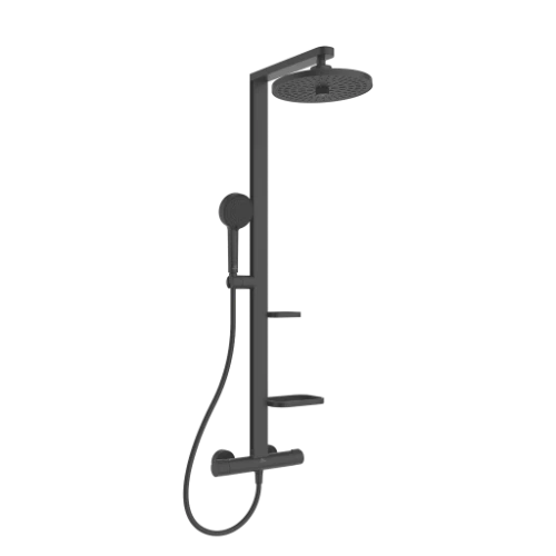 Ideal Standard Alu+ robinet thermostatique set de douche - douche de tête 260 mm - douchette 100 mm - noir mat