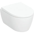 Set de WC suspendu à fond creux Geberit iCon,compact - forme fermée - Rimfree - avec siège de WC - T 49cm - Mécanisme softclose Oui - Charnières Quick Release Verrouillable - Fixation Par le haut - Blanc