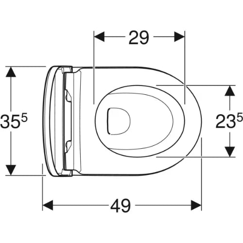 Set de WC suspendu à fond creux Geberit iCon,compact - forme fermée - Rimfree - avec siège de WC - T 49cm - Mécanisme softclose Oui - Charnières Quick Release Verrouillable - Fixation Par le haut - Blanc