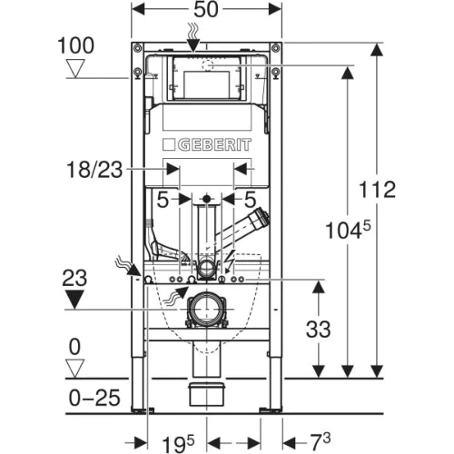 Geberit Duofix élément pour WC suspendu 1120 mm - avec réservoir intégré Sigma 12 cm - avec extraction d’odeurs avec évacuation d’air