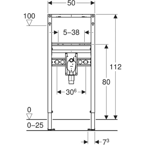 Geberit Duofix élément pour évier 1120 mm - robinet sur l’évier - avec siphon intégré