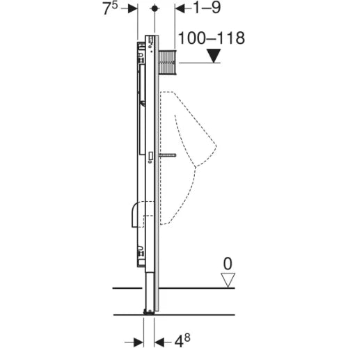 Geberit Duofix élément pour urinoir 1120 - 1300 mm - universel