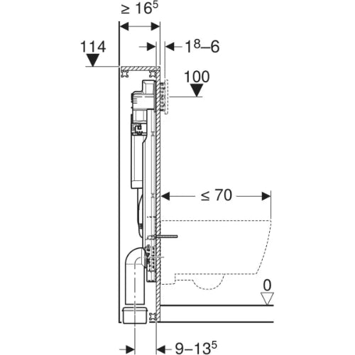 Geberit GIS élément pour WC suspendu 1140 cm - avec réservoir intégré Sigma 12 cm