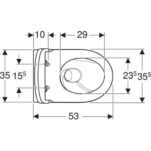 Geberit iCon Set de WC suspendu à fond creux , forme fermée, TurboFlush, avec siège de WC: T=53cm, Mécanisme softclose=Oui, Charnières QuickRelease=Verrouillable, Fixation=Par le haut, Blanc