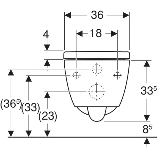 Geberit iCon Set de WC suspendu à fond creux , forme fermée, TurboFlush, avec siège de WC: T=53cm, Mécanisme softclose=Oui, Charnières QuickRelease=Verrouillable, Fixation=Par le haut, Blanc