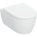 Geberit iCon Set de WC suspendu à fond creux , forme fermée, TurboFlush, avec siège de WC: T=53cm, Mécanisme softclose=Oui, Charnières QuickRelease=Verrouillable, Fixation=Par le haut, Blanc / Mat