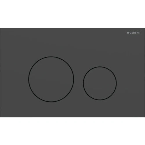 Geberit Sigma 40 Plaque de commande pour rinçage à 2 volumes, ronde: Noir mat / Revêtement facile à nettoyer