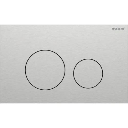 Geberit Sigma 40 Plaque de commande pour rinçage à 2 volumes, ronde: Brossé, revêtement facile à nettoyer