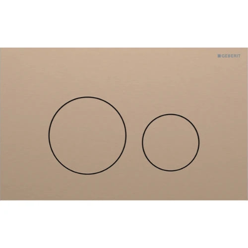 Geberit Sigma 40 Plaque de commande pour rinçage à 2 volumes, ronde: Or rouge / Brossé, revêtement facile à nettoyer
