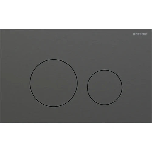 Geberit Sigma 40 Plaque de commande pour rinçage à 2 volumes, ronde: Noir chromé / Brossé, revêtement facile à nettoyer