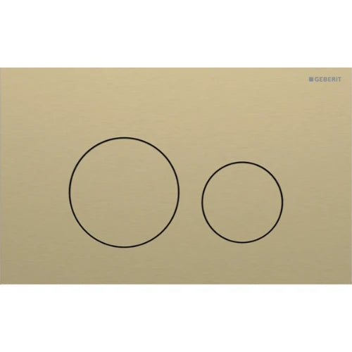 Geberit Sigma 40 Plaque de commande pour rinçage à 2 volumes, ronde: Couleur laiton / Brossé, revêtement facile à nettoyer