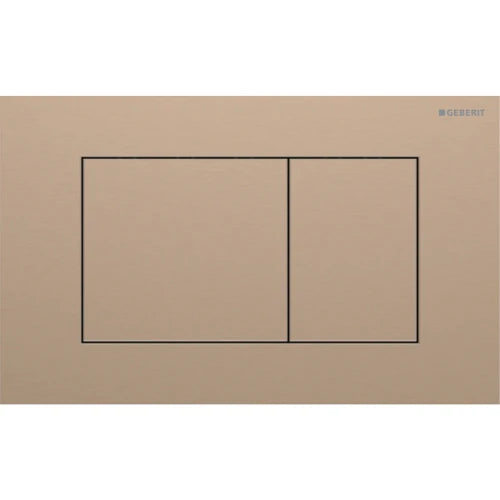 Geberit Sigma 40 Plaque de commande pour rinçage à 2 volumes, carré: Or rouge / Brossé, revêtement facile à nettoyer
