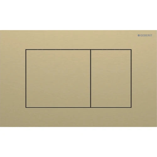 Geberit Sigma 40 Plaque de commande pour rinçage à 2 volumes, carré: Couleur laiton / Brossé, revêtement facile à nettoyer