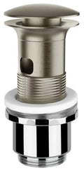 Gessi Technical Accessories Bonde automatique “Stop&Go” pour lavabo avec trop plein. Finox nickel brossé
