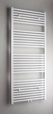 Procasa Caldo Rondo sèche-serviette à tubes ronds - 1400x600mm - 735W - raccordement en bas - RAL9016 blanc signalisation