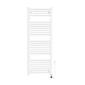 Procasa Calore Rondo radiateur sèche-serviettes électrique à tubes ronds 1200 x 450 mm - 500W - thermostat inclus - Ral 9016 blanc signalisation