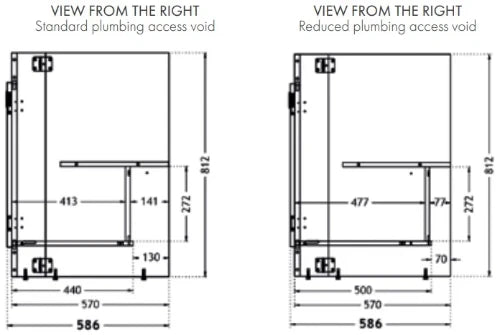 Néova Décliq meuble sous evier 1200 x 586 x 822 mm - système dépliable - 2 portes - blanc