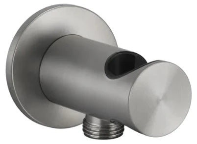 Gessi Shower316 Sortie murale coudée avec support fixe pour douchette. Steel Brushed