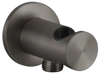 Gessi Shower316 Sortie murale coudée avec support fixe pour douchette. Black Metal Brossé PVD