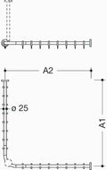 HEWI tringle à rideau , Ø25 A1/A2= variable, brossée