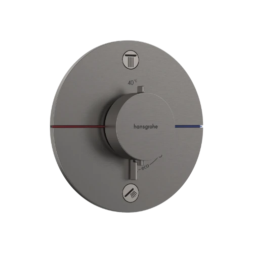 Hansgrohe Showerselect Comfort S robinet thermostatique encastré pour 2 fonctions - noir chromé brossé