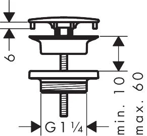Hansgrohe crépine 5/4 chromé ouverte
