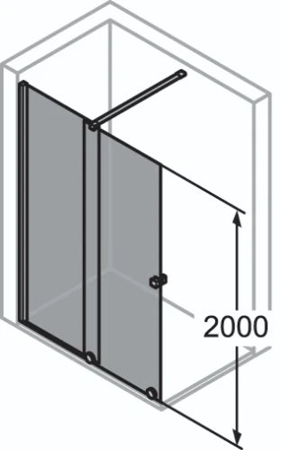 CLOISON DOUCHE HUPPE XTENSA PURE 150 - 200 ! brillant alu verre de securite transparent coulissant gauche regl. 140-160cm