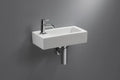 Procasa Liv lave-mains en porcelaine 365 x 185 x 90 mm - blanc - avec trou gauche - sans trop-plein