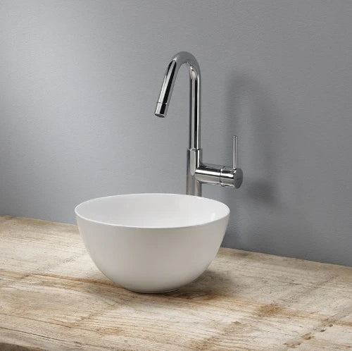 Procasa Up vasque à poser rond porselein 240 x 240 x 120 mm - blanc - sans trou robinetterie - sans trop-plein