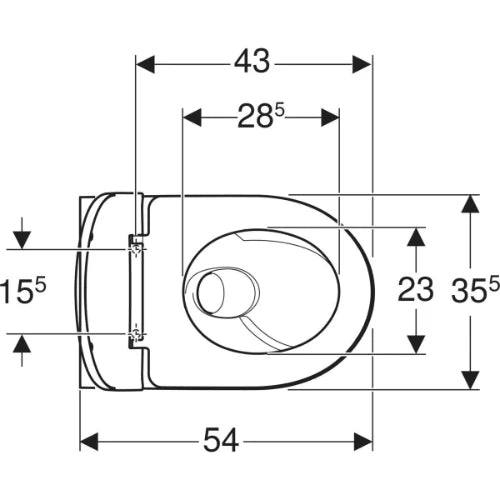 Geberit Selnova Set de WC suspendu à fond creux TurboFlush, avec siège de WC: T=54cm, Mécanisme softclose=Oui, Charnières QuickRelease=Oui, Fixation=Par le haut, Blanc