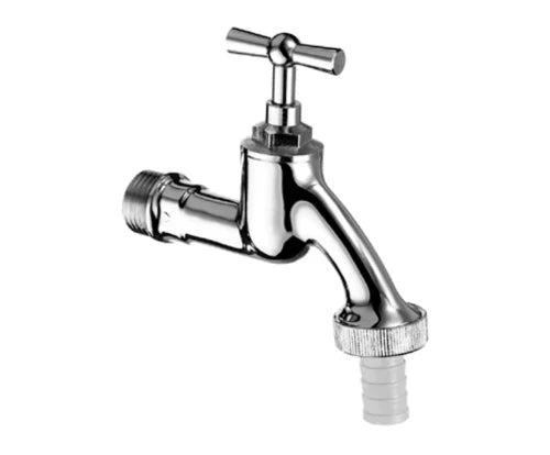 Schell robinet double service tête à potence 1/2 - chromé mat