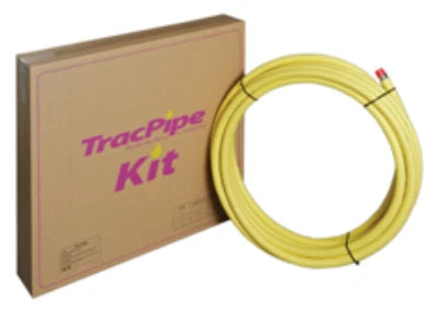 TracPipe PLT kit conduit de gaz flexible en inox 28 mm (rouleau 15m) - jaune - avec tape silicone - prix par boîte