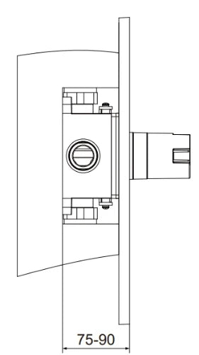 Procasa Vivo set à encastrer pour thermostat mural de douche