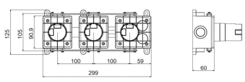 Procasa Vivo set à encastrer pour thermostat mural de douche