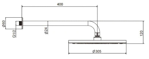 Procasa Vivo kit de finition pour thermostat de douche avec onduler & douchette & tête de douche 300 mm mural - Brushed Copper PVD - cuivre brossé PVD