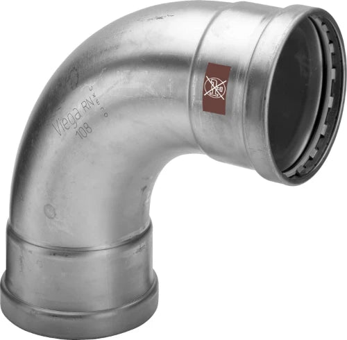 Viega Temponox XL inox coude 90° FF 76,1 x 76,1 mm - Non compatible avec des installations d’eau potable