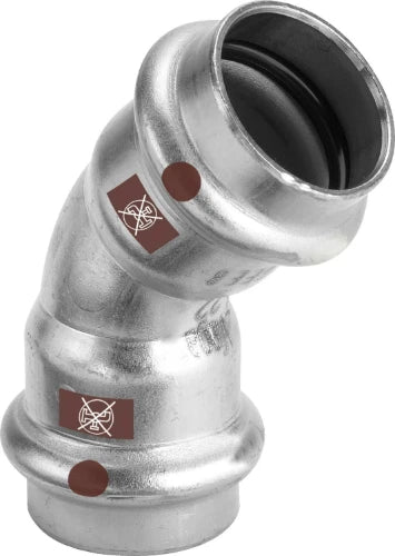 Viega Temponox inox coude 45° FF 35 x 35 mm - Non compatible avec des installations d’eau potable