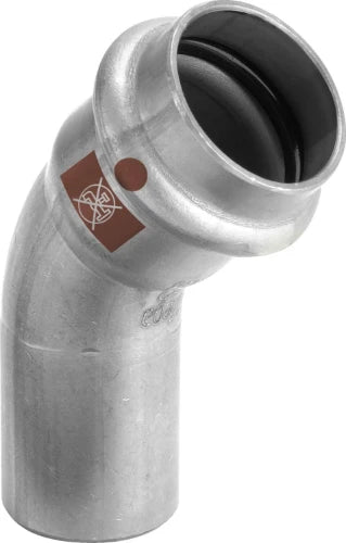 Viega Temponox inox coude coulissant 45° MF 28 x 28 mm - Non compatible avec des installations d’eau potable