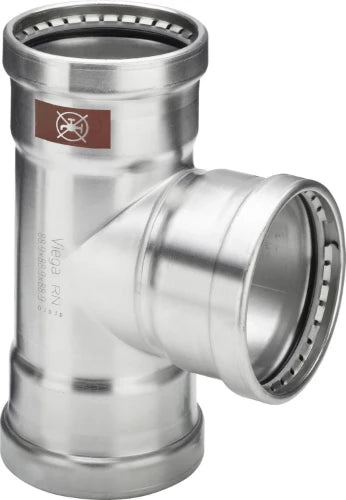 Viega Temponox XL inox Té reduit 90° FF 76,1 x 35 x 76,1 mm - Non compatible avec des installations d’eau potable