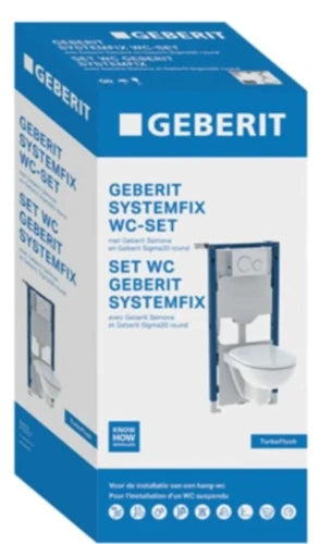 Geberit Selnova wc suspendu Turboflush PACK (Systemfix + wc suspendu + siège + Sigma 20) - blanc