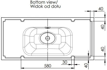 Procasa Klaire tablette en marbre artificiel avec 1 vasque central 1000 x 460 mm - blanc brillant - robinetterie pré-percé