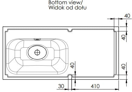 Procasa Klaire tablette en marbre artificiel avec 1 vasque à droîte 1000 x 460 mm - blanc brillant - robinetterie pré-percé